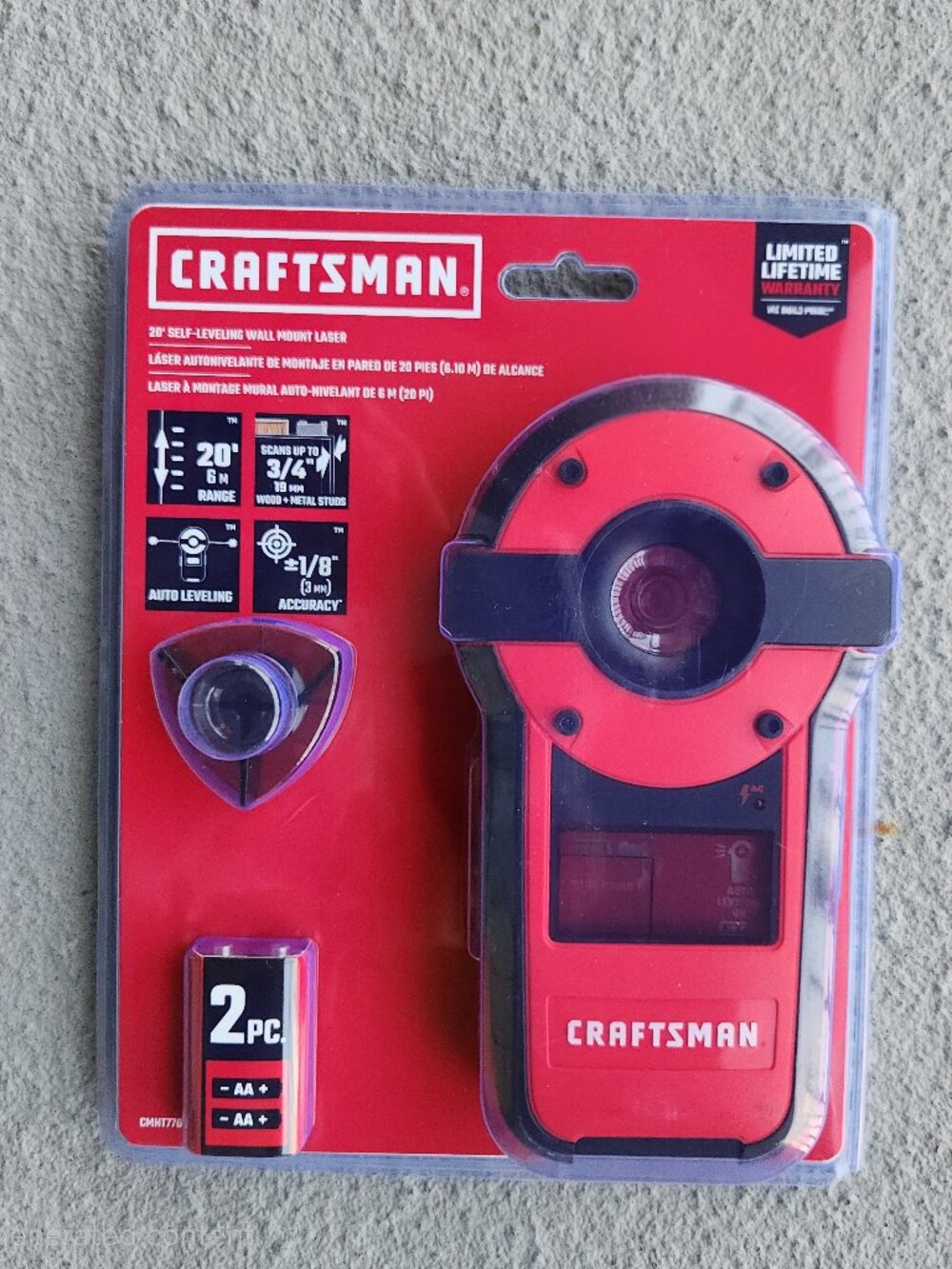 Craftsman 20-Foot Laser Level and Stud Sensor CMHT77636